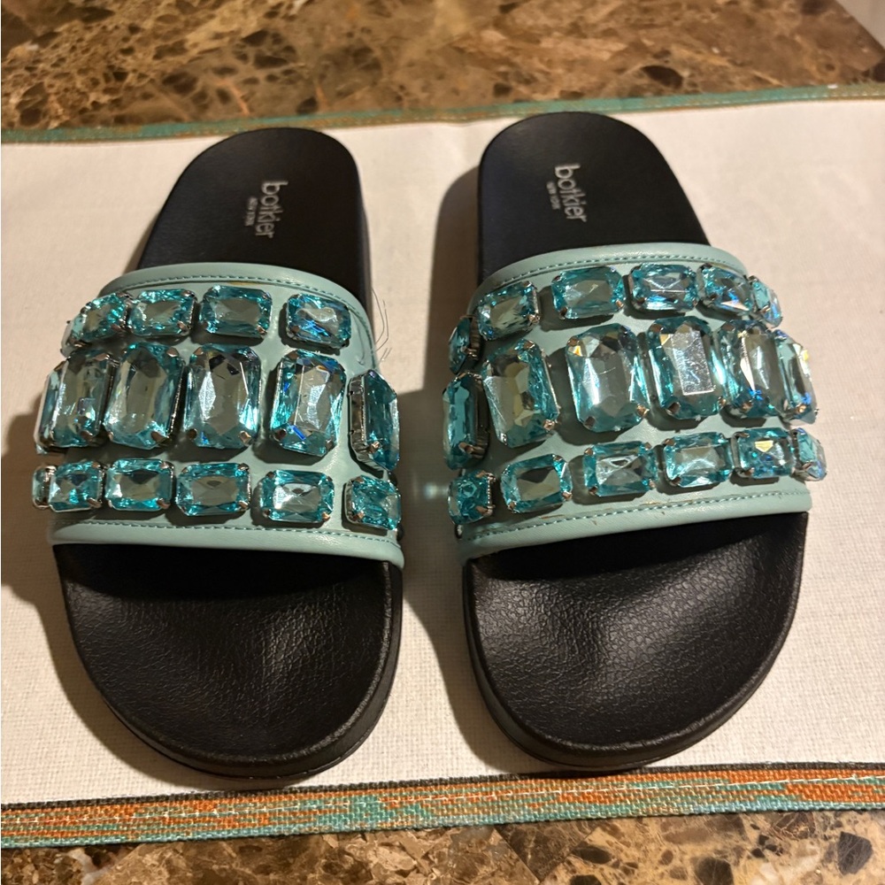 Botkier Aqua Jeweled Slide Sandals - Women's size 8 - Picture 11 of 12